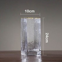 화병 꽃꽂이 철제 인테리어 오브제 꽃병 모던한 디자인의 유리 홈 데코 액세서리 황금 테두리 책상 식물 컵 인형 도매 장식품, 24cm