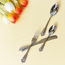 로즈 퀸 커트러리 11종 유럽풍 엔틱 양식기 장미 빈티지 감성, 라지티스푼(LTS)
