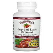 네츄럴 팩터스 GrapeSeedRich 그레이프 시드 100mg 60개, 60 Count