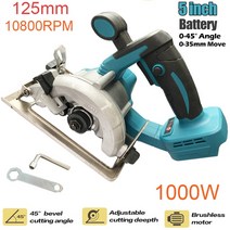 전기톱 5 인치 마키타 18V 배터리 사용 전기 브러시리스 원형 톱 다기능 125MM 12000RPM 목공 전동 공구, [01] no  battery, 01 no  battery