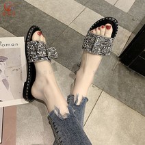 셀럽당 여성 샌들 빅사이즈 225-265 여성화 큐빅 패션 여름 슬리퍼