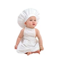 귀여운 아기 요리 의상 사진 사진 소품 신생아 유아 모자 앞치마 요리사 옷 소품 어린이를위한 흰색 사진 사진 소품