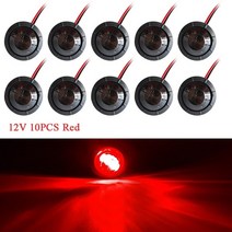 탈리스만 안개등 바이크 오토바이 브라켓 led10pcs 방수 측면 마커 표시등 12v 총알 램프 미니 34 트럭 트레일러 테일 클리어런스 조명, 레드 10개, 12V DC
