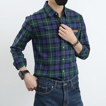 긴팔 남자 남성 체크 셔츠 남방 CK-905