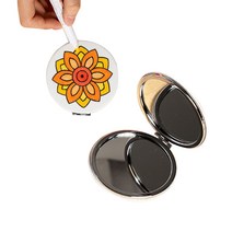 민화샵 패브릭 접이식 휴대용 손거울 만들기 색칠 꾸미기 데코, 곰