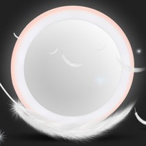 원터치 LED손거울 조명 원형 탁상 미용 화장거울 LED미러, 베이비핑크