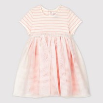 PETIT BATEAU [빠른배송] 베이비 숏슬리브 투톤 원피스