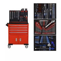 자동차 정비 공구함 트롤리 유지보수 캐비닛 서랍, 새로운 3개의 펌핑 회색 후면 패널 + 180개 도구