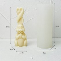토끼초 생일 초 소품 현관문이벤트 트위스트 귀 토끼 양초 실리콘 금형 직립 석고 만들기 에폭시 수지 비, 02 S