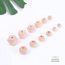 너도밤나무 만들기 재료 우드 마크라메 다각) 치발기 비즈 DIY (원형, 원형 18mm (3개)