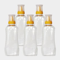 꿀통600ml+5개세트 소분 꿀병 용기 소스보관 플라스틱통 뚜껑포함 보관통 벌꿀 수제청 시럽통 주방용품, 01_꿀용기600ml(5개)