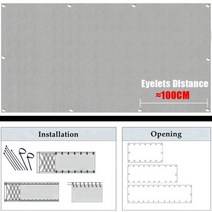 카라반 모기장 커튼스크린 텐트 카라반모기망 - 차양 그물 울타리 개인 정보 보호 메쉬, 구멍 간격 100cm, 0.6x5m