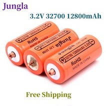 인산철 시동 배터리 100 정품 32700 12800mAh 32V lifepo4 충전식 전문 리튬 철 인산염 전원 나사 포함 충전지 건전지, 2pcs
