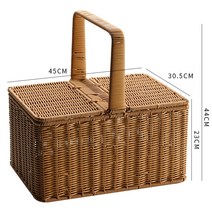 공원바구니 정원 간식 휴대용 소품 식기 잔디 피크닉 라탄 소품 촬영 바구니, C타입