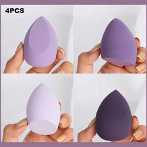 틴트 쿠션퍼프 립스틱 에그 메이크업 스폰지 파우더 워터 드롭 컬러 도구 4 개, 2.Purple