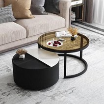 거실상 좌탁 엔틱느낌 북유럽 커피 미니멀리스트 라운드 메이크업 찻상 6인용 자취방, C