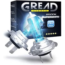 Gread - 2x H7 할로겐 램프 - 슈퍼 화이트 - 8500k 55W E-마크 - 크세논 광학-37763, H7 - 2개