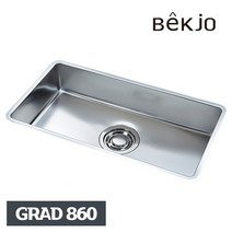 [풀세트] 백조싱크볼 스텐 사각 주방 대형 씽크볼 GRAND860 1.0T (배수구+와이어바스켓+수세미망+반달배수구커버), GRAND860 풀세트