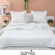 siamia 고슬고슬한 리프 시어서커 여름 이불베개 퀸(특대형)