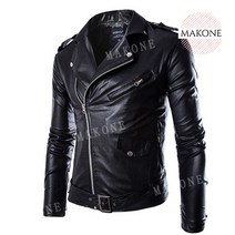 남성 라이더 자켓 봄 가을 오토바이 가죽 자켓 남성 슬림 피트 비스듬한 지퍼 PU 자켓