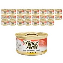 팬시피스트 퓨리나 화이트라벨 치킨 앤 튜나 플레이크 고양이 습식사료, 닭, 85g, 24개