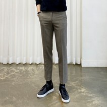 아도르클래식 레이 브라운 고방 체크 남자 봄 가을 초겨울 프리미엄 슬랙스