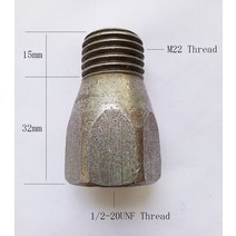 코어드릴 다이아몬드 드릴 코어 비트용 스레드 어댑터 수 M22 스레드-암 1/2-20UNF 연결 컨버터 건설 도구 1 개, 한개옵션0
