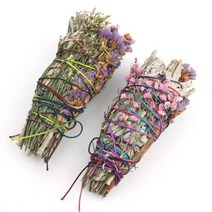 바른문화연구소 스머지 스틱 스머징 팔로산토 화이트 세이지 이너피스 불멍 명경지수, 안개꽃 스머지 스틱(2개)