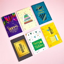 사자 정의 감사 카드 대량 생일 봉투 초대장 빈 인사말 내부 6x4, 카드 6장 봉투 6장 7