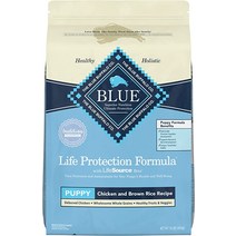 강아지 사료 Blue Buffalo Life Protection Formula Natural Puppy Dry Dog Food, [01] 5 Pound (Pack of 1), [02] 치킨 & 브라운 라이스.