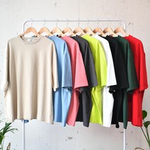 핫코드 여름 10수 헤비 무지 오버핏 반팔티 9컬러