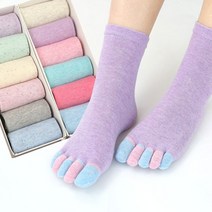 12 캔디 색상 다섯 손가락 양말 캐주얼 귀여운 개별 통기성 여성 발가락 양말 파티 생일 선물 원 사이즈