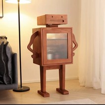 로봇 우드 스토리지 수납장 선반 인테리어 오브제, 로봇 캐비넷  화이트