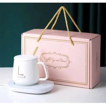 55도세라믹 컵 머그 워머 세트 usb 머그워머, 401-500ml, 핑크 USB 코스터