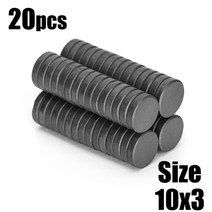 510 20 개/몫 12x5mm 검정 작은 원형 자석 냉장고 페라이트 스피커 영구, 11 20pcs(10x3)H
