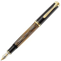일본직발송 3. Pelikan 펠리칸 만년필 M 중자 갈색 줄무늬 스베레인 M400 흡입식 한정 정규 수입품 B01JRZ, One Size_중자, One Size_중자