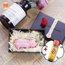 터보 전기 플라즈마 라이터 핑크돼지, [ 줄이고 내 생각 많이 해] 레터링+선물세트