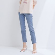 클라비스 여성용 베이직 슬림 밴딩 데님팬츠