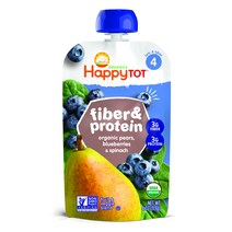 해피토트 파이버 & 프로틴 어린이 스무디 113g, 배 + 블루베리 + 시금치(Pears + Blueberries + Spinach), 1개