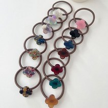 로맨틱모모 프랑스 꽃 플라워 포니테일 짱짱한 셀룰로오스 머리끈 15color