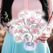 LED 자작나무트리 튤립 무드등 꽃 부케 말리기 선물 간접 조명 신생아 수유등 수면등, LED 감성무드등+소독클리너
