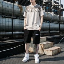 스포츠 남성 캐주얼 t남자티 여름 세트 2022 뉴타입 단소, T02-L, C02-11트-라이트그레이