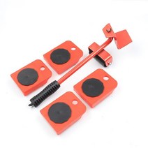 가구 무거운짐 옮기는 도구 피아노 냉장고 옮기기 도비 바퀴 5pcs 발동기 세트 무거운 물건 운송 리프터 휠 바가있는 4 륜 발동기 롤러 이동 장치, 빨간색