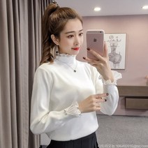 라오농 여성 니트티 스웨터 반목 레이스 벌룬소매 긴팔 15 +d2506LL