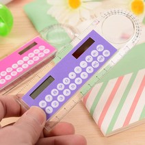아이베시 10cm 눈금자 계산기 태양열 카드 미니 계산 학생 산술 다기능 컴퓨터, Random