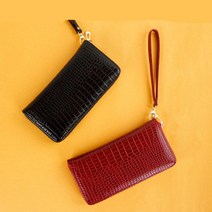 악어패턴 심플디자인 지퍼 장지갑 돈가방 현금선물용 카드보관 지폐보관용