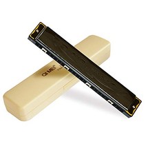 블루스 하모니카 1024홀 스테인레스 스틸 C조 고기밀성 초보자 상급자 세트 케이스 (24홀 블랙)