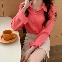 여성 봄 베이직 셔츠 블라우스 긴팔셔츠