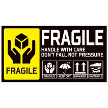 cpfr20 FRAGILE 취급주의 파손주의 큰사이즈 택배 블랙 검정 스티커 1000매