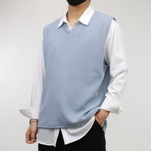 콘피아르 브이넥 언발 트임 골지 니트베스트 TC8302W